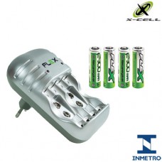Carregador de Pilhas/Baterias com 4 Pilhas AA FX-C03-4P X-Cell